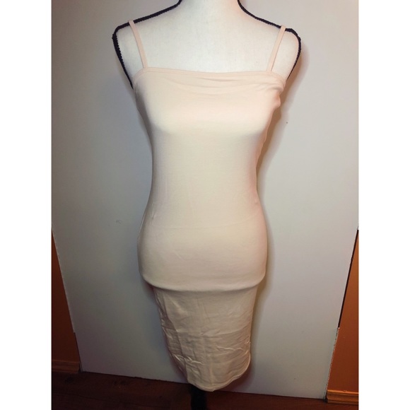 TopShop Cream Bodycon Dress Size 4 - Picture 2 of 8